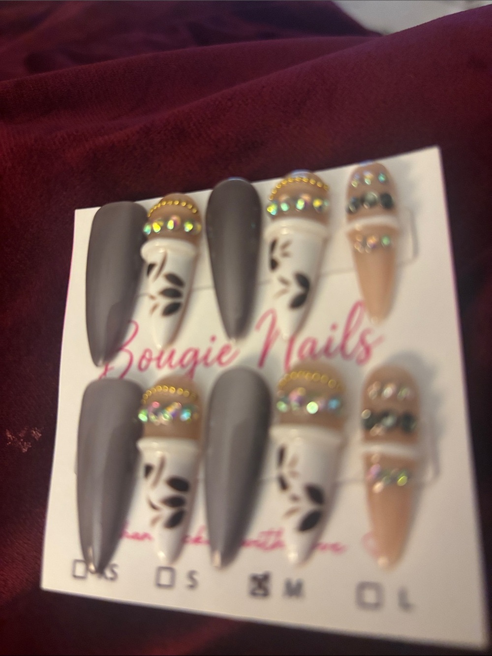 Neutral Gray & Nude Press-On Nail Set